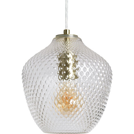 Pendelleuchte Metall und Glas Stiklu Gold