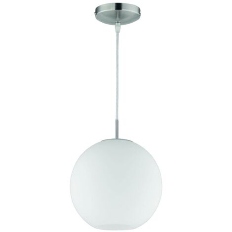 Pendelleuchte MOON mit Glaskugel Opal Weiß, Ø 25cm