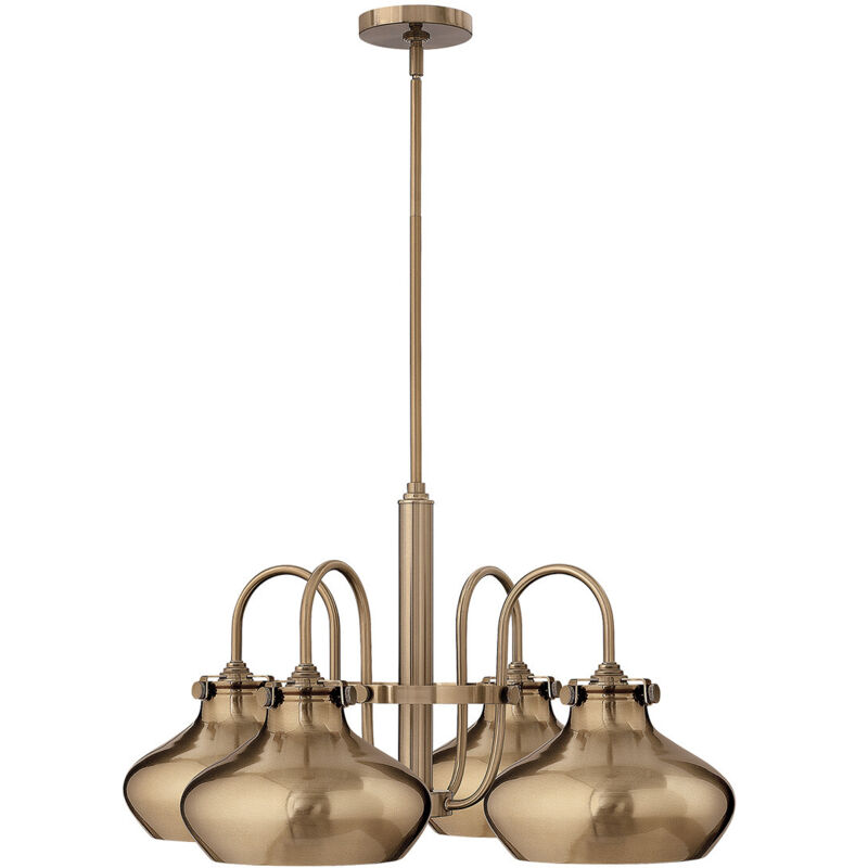 Image of Pendelleuchte Multi Arm Dome Shades 4x E27 Karamell gebürstet Lampada a sospensione Multi Arm Dome Shades 4x E27 Caramello spazzolato