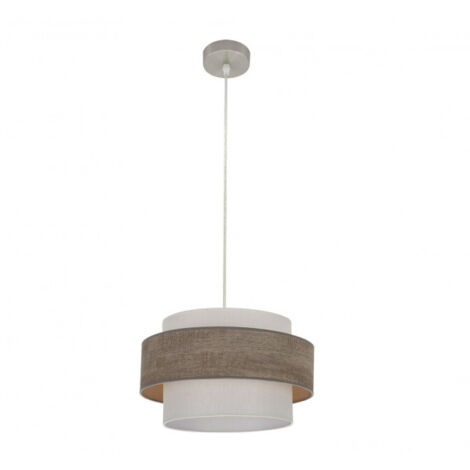 Pendelleuchte myriam 1xe27 nickel/holz grau regx40x40 cm