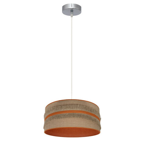 Pendelleuchte natalia 1xe27 nickel/silber-orange regx30x30 cm