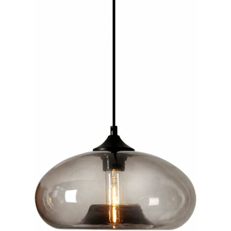 DELAVEEK Pendelleuchte Pop-Farbe Glas Kronleuchter E27 Basis Für Wohnzimmer Schlafzimmer Esszimmer Büro Bar Café Schwarz