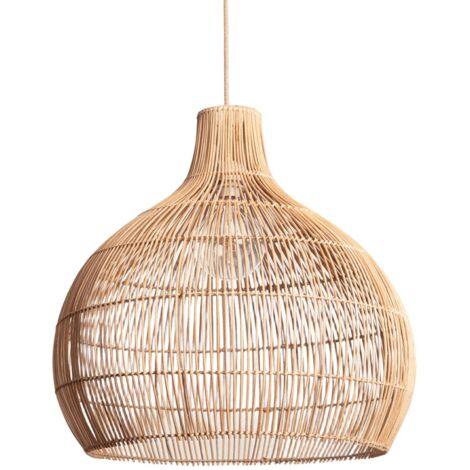 Pendelleuchte Rattan Kaikura-L ILUZZIA Natürlich - Textil