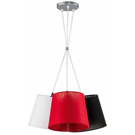Pendelleuchte Rot Silber E27 Metall Modern Hängelampe