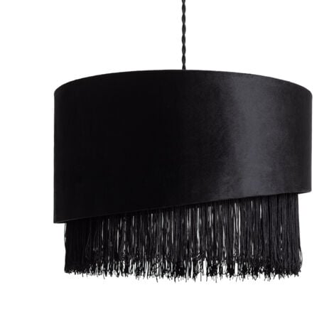 Pendelleuchte Samt Jurmi Schwarz