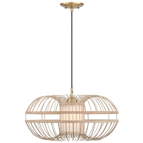 Pendelleuchte Tulcea Bambus / Messing