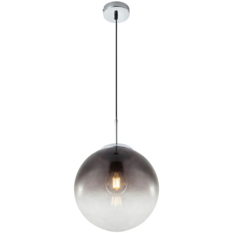 Pendelleuchte VARUS mit Glaskugel aus Rauchglas, Ø 25cm