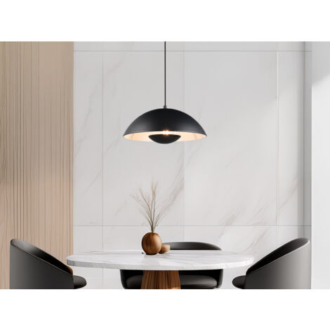 Pendelleuchte VARYA Metallschirm Schwarz mit Blendschutz, Ø 32cm