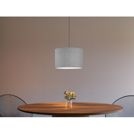 Pendelleuchte VIGO mit Lampenschirm Leinen Grau, Ø 30cm