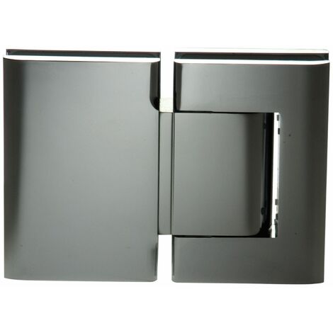 Pendeltürband Biloba 90° Glas-Glas, mit Feststellung 90°, Alu Edelstahl-Effekt