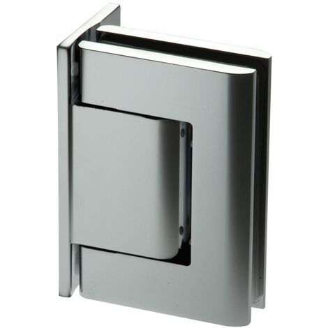 Pendeltürband Biloba 90° Glas-Wand, einseitige Platte,Aluminium Edelstahl-Effekt