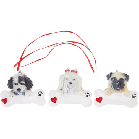Pendent Chien Arbre de Noël en Résine - Décoration DIY Résistante pour Fêtes