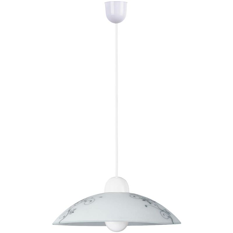 Image of Ciondolo luce bianca vetro plastica Bloomy / nero Ø30cm h: 90cm