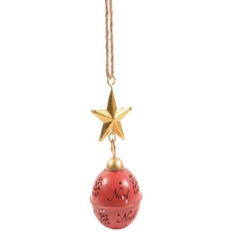 Pendente campana con stella per albero di Natale Ø 8 x h 18 cm