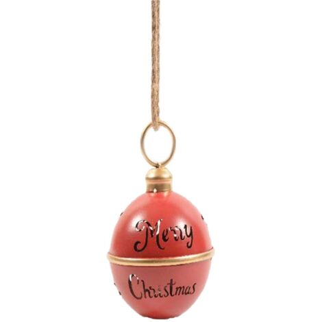 Pendente campana "Merry Christmas" in metallo per albero di Natale -Ø 15 x 21 cm