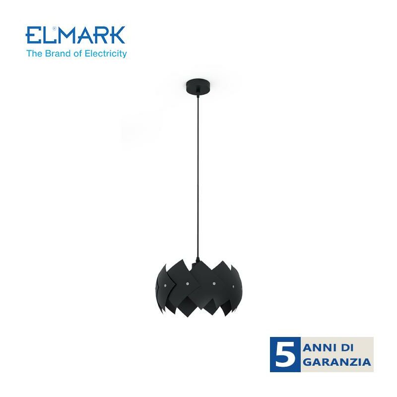 Image of Elmark - pendente ciondolo rocco 1XE27 black