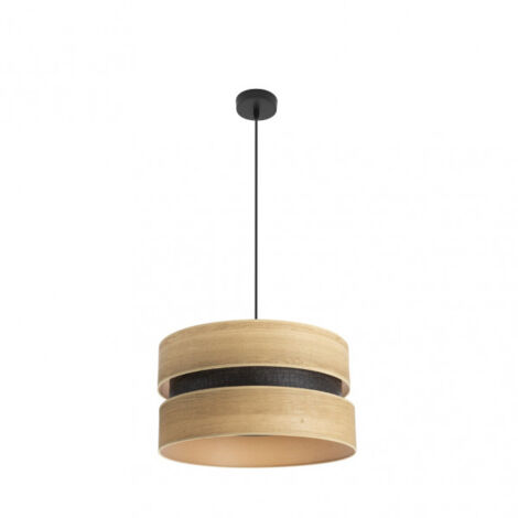 Pendente Colet 1xe27 nero/legno chiaro regx40x40 cm