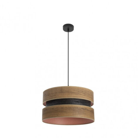 Pendente Colet 1xe27 nero/legno scuro regx40x40 cm