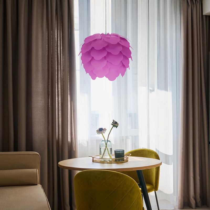 Image of Lampada a sospensione di design a pendolo da soffitto viola in un set di lampadine led da 10W