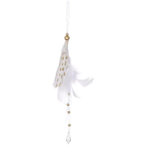 Pendente di piume + perla L26 - Bianco dorato - Feeric lights & christmas