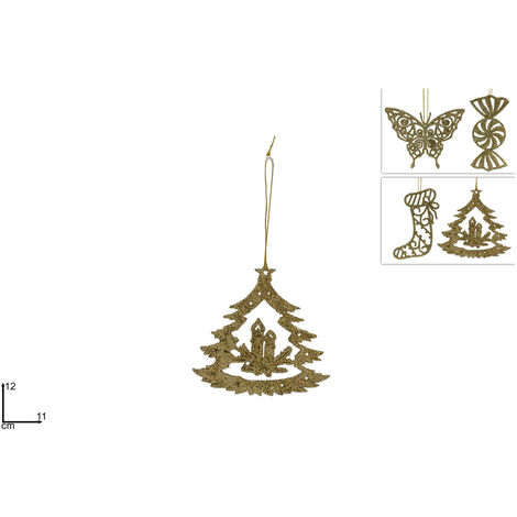 PENDENTE GLITTERATO ASSORTITO 4 VARIANTI ORO (1 PEZZO, INVIO CASUALE)