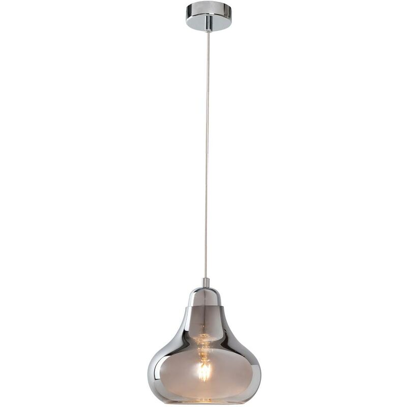 Image of Lampada a sospensione Jezabel metallo e vetro cromo / vetro colorato B:. H 18 centimetri: 120cm