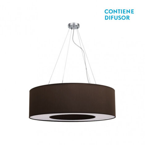 Pendente medio haiti 4xe27 cromo/marrone regx65x65 cm