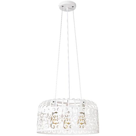 Pendente metallo leggero Alessandra metallo bianco opaco Ø40cm H: 175,5cm