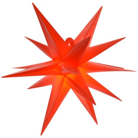 Pendente natalizio a forma di stella, colore rosso, con Led, decorazione natalizia -40 cm