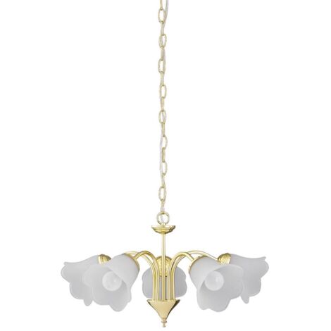 Pendente oro lampada Rafaella vetro metallo / vetro opale Ø60cm H: 28 cm