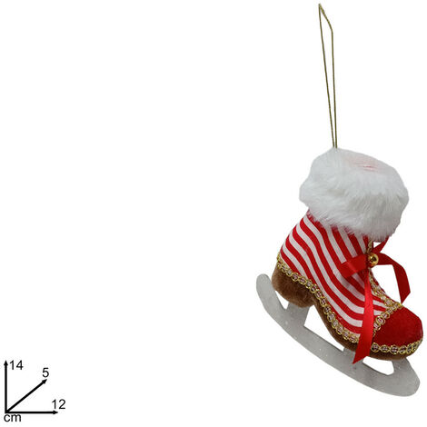 PENDENTE PATTINO VELLUTO RIGHE ROSSO