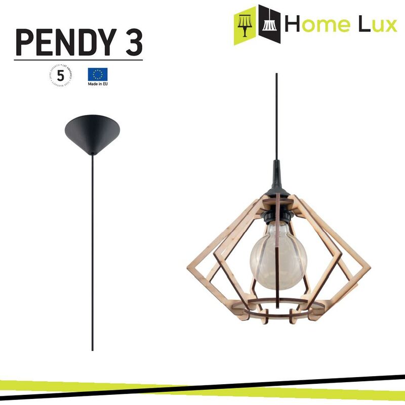 Pendente pendy 3 E27 in legno