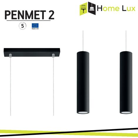 PENDENTE PENMET 2XGU10 IN METALLO NERO