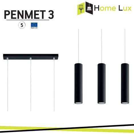 PENDENTE PENMET 3XGU10 IN METALLO NERO