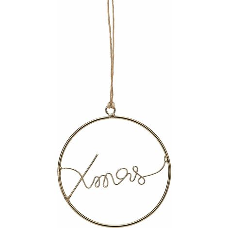Pendente per albero di Natale, con scritta, color oro, decorazione natalizia -24 pendenti da 10 cm