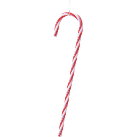 Pendente per albero di Natale in plastica Bastoncino di Zucchero rosso e bianco da 13cm