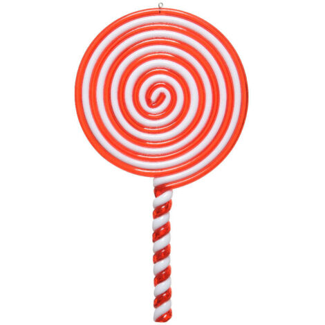 Pendente per albero di Natale in plastica Lecca Lecca rosso e bianco da 13cm