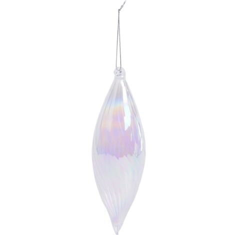 Pendente per albero di Natale, in vetro, a forma di Goccia, iridescente, da 21 cm -Confezione da 1 pezzo