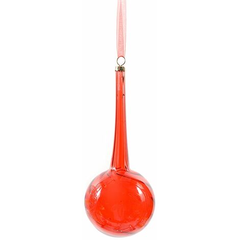 Pendente per albero di Natale in vetro Fuso lungo Rosso decorativo -8 x 20 cm