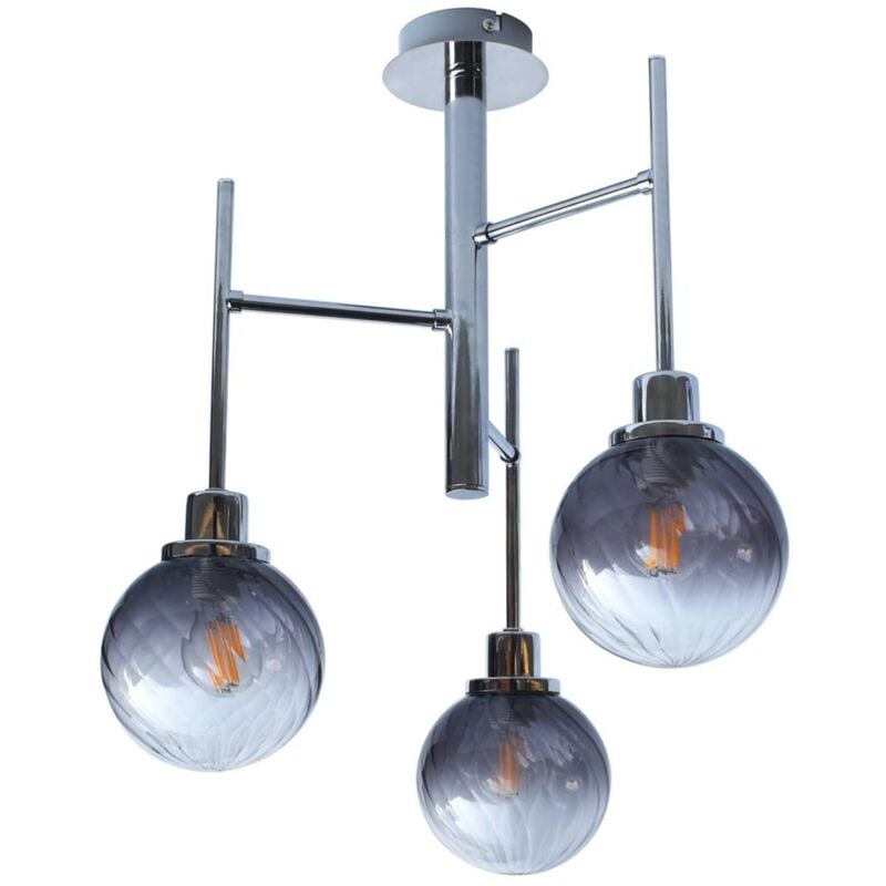 Pendente semira cromo luce tinta vetro 3X E14 max