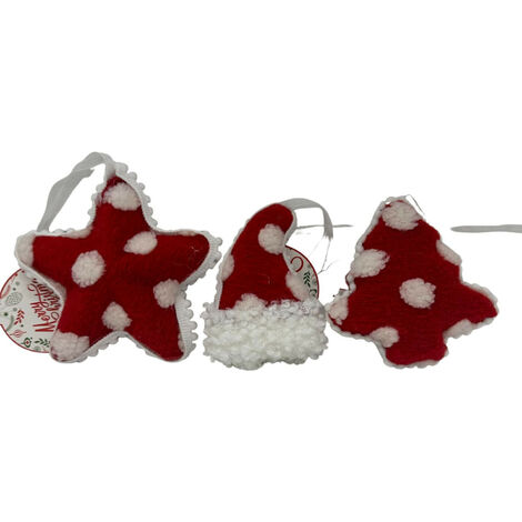 PENDENTE STELLA/ALBERO/CAPPELLO POIS ROSSO