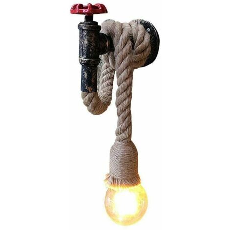 PENDENTE VINTAGE DA PARETE A FORMA DI FONTANA E CORDA CON ATTACCO E27