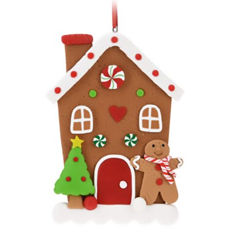 Pendenti per Albero di Natale a forma di casa di zenzero, in PVC, da 11 cm -Pino