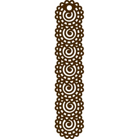 Pendentif A7, décor ajouré, marron, 18 x 90 cm