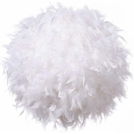 Pendentif abat-jour à plumes blanches pour plafond, abat-jour non électrique de réduction d'ombre pour salle de séjour, salle à manger, chambre, 40 cm