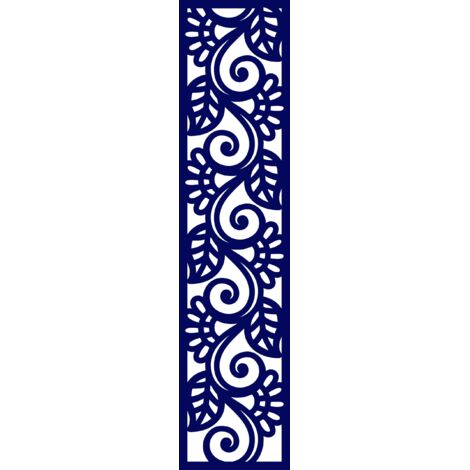 Pendentif ajouré A2 bleu marine 21x90