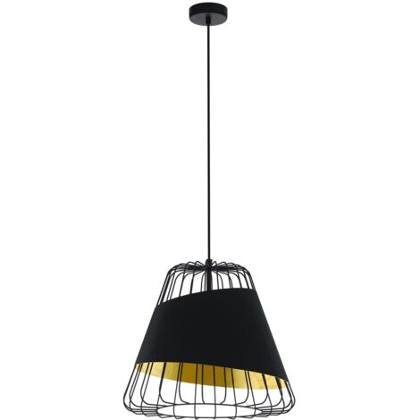 Pendentif AUSTELL lumière noire noir, or Ø43cm H: 110cm