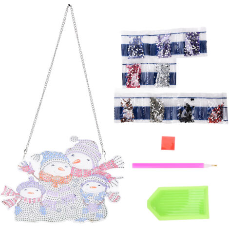 Pendentif Bonhomme de Neige Strass à Peindre DIY Décoration Murale Porte