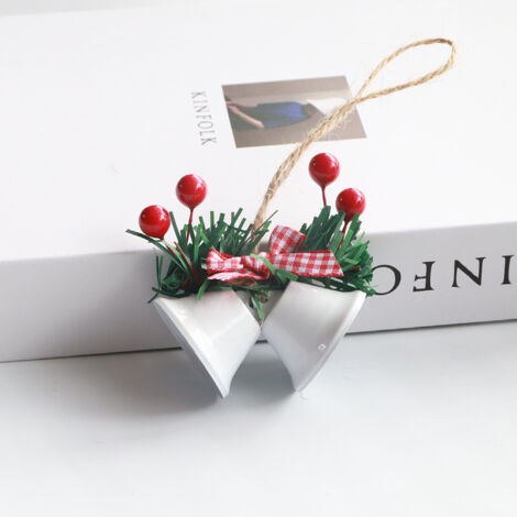 Pendentif cloche d'arbre de noël, porte de fenêtre, cloche de fête, pendentif cloche d'arbre de noël（rouge）