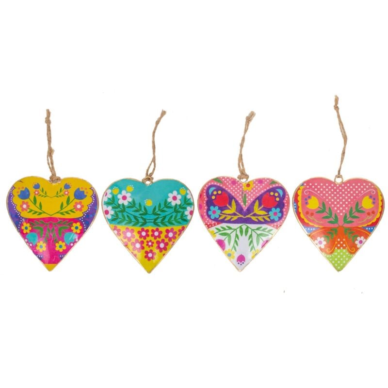 Pendentif Coeur Multicolore 4 Diff. pour Décoration Romantique, Cadeaux Originaux, Accessoires de Style Unique